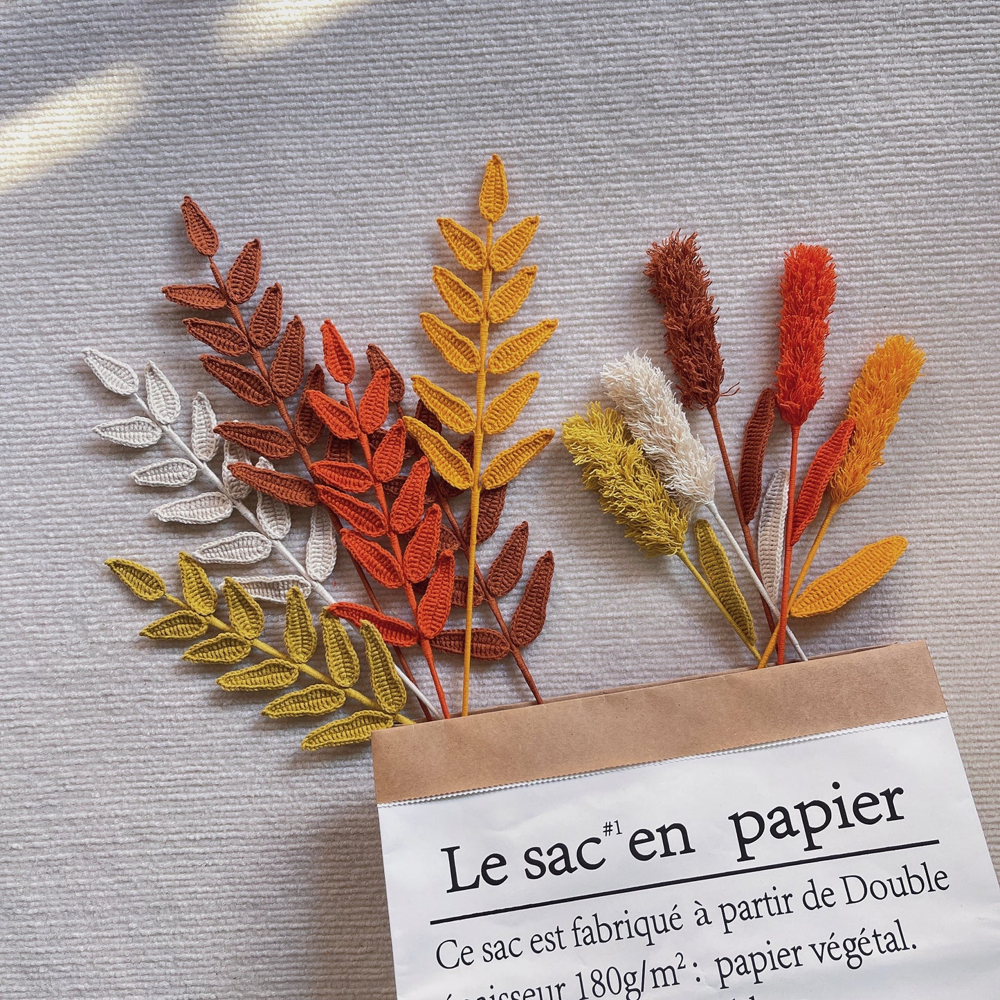 Handwoven leaves of dogtail grass