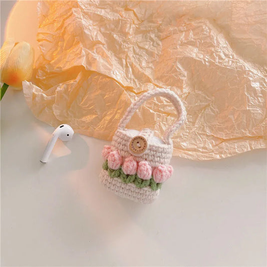 Wood Buckle Tulip Airpods Cover