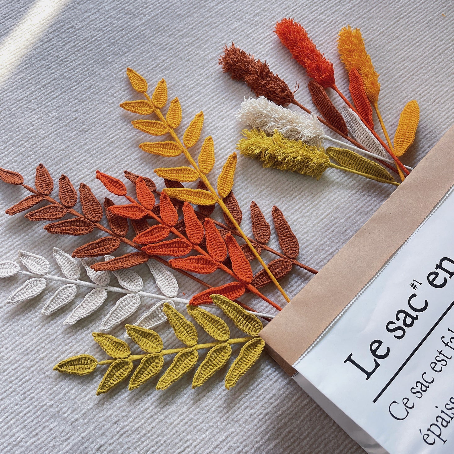 Handwoven leaves of dogtail grass