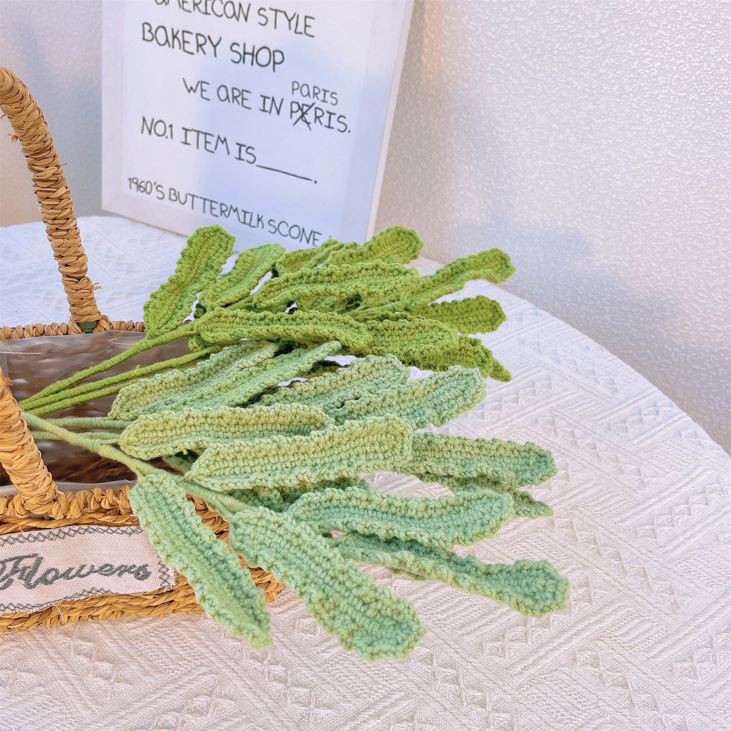 Handwoven daisy leaves