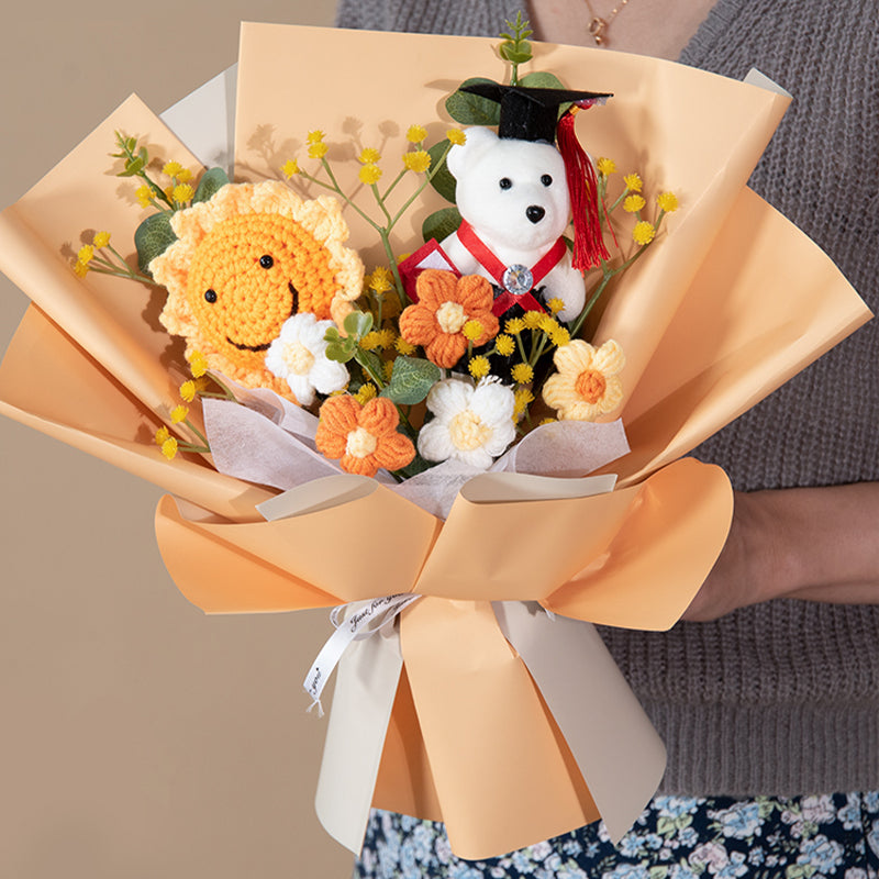 Hand Crocheted Dr. Bear Bouquet