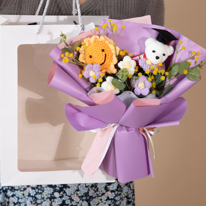 Hand Crocheted Dr. Bear Bouquet
