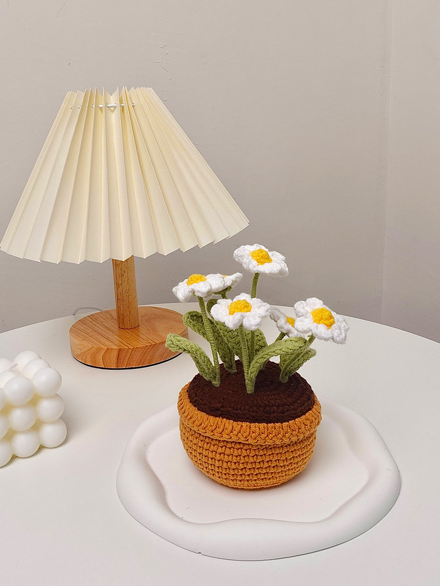 Handmade crocheted large potted plant