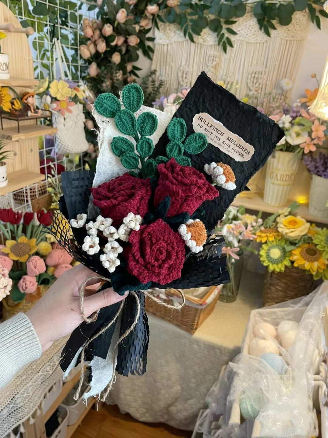 Vintage Roselle Rose Handwoven Bouquet