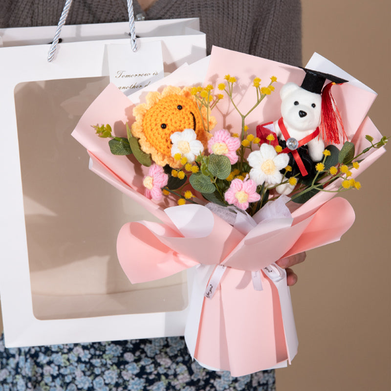 Hand Crocheted Dr. Bear Bouquet