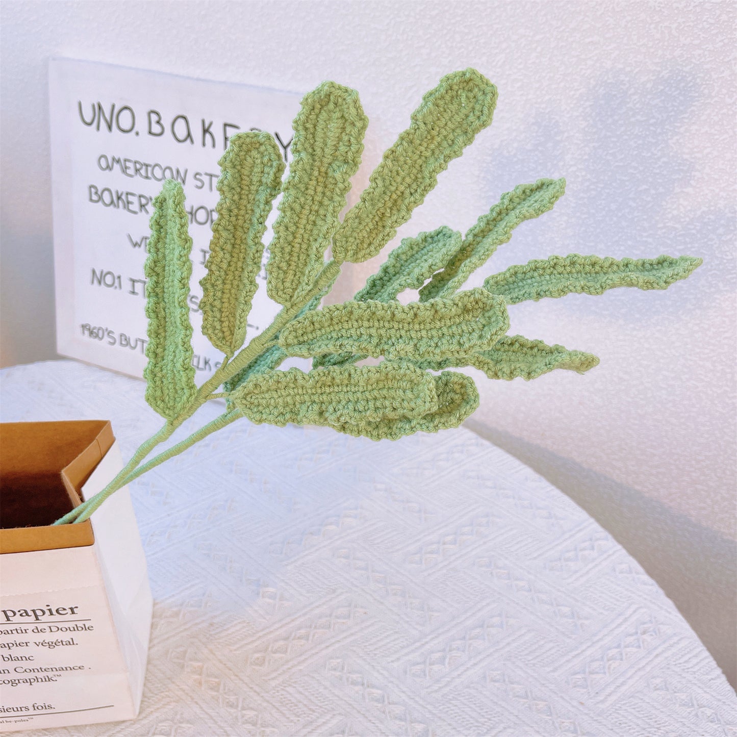 Handwoven daisy leaves