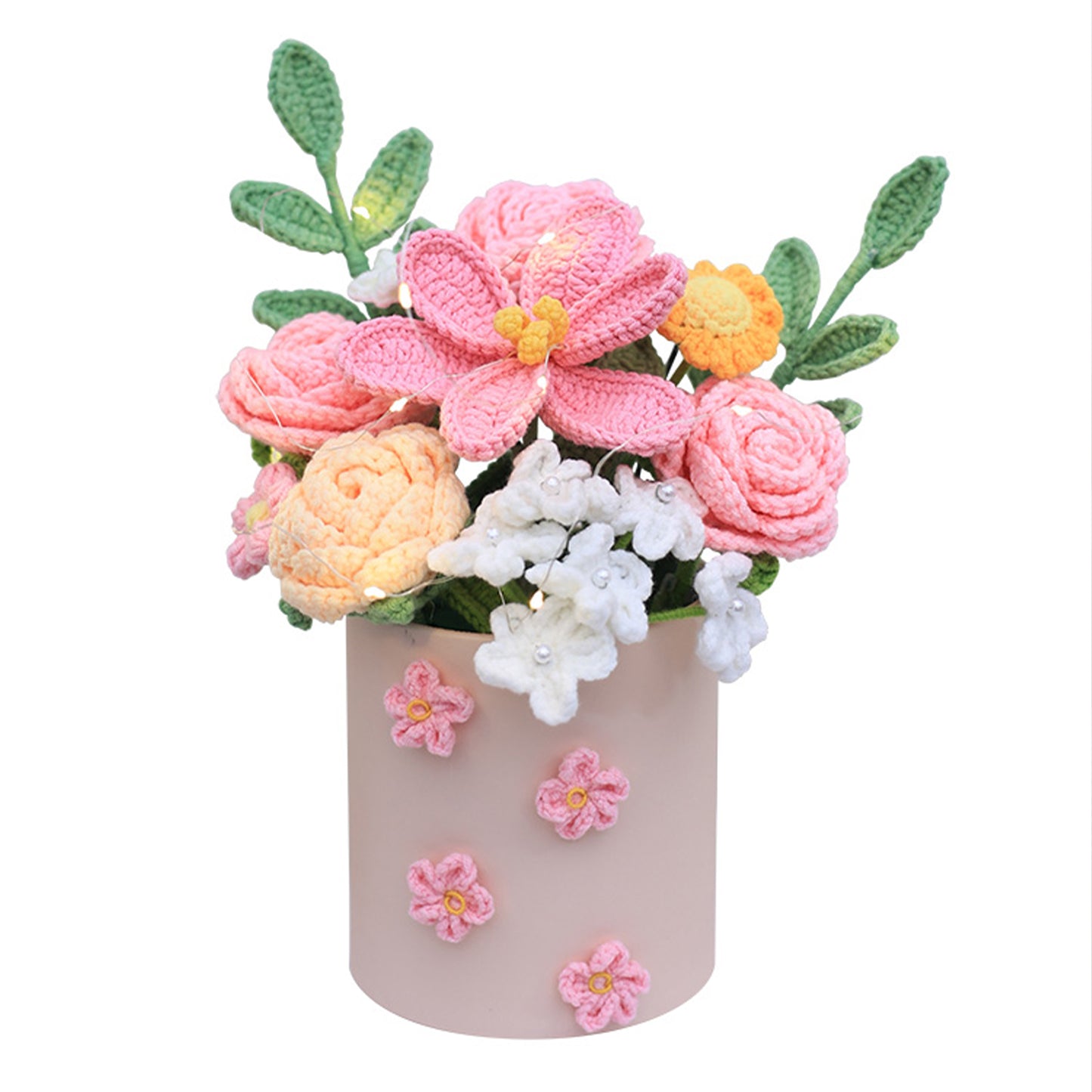 Knitted Rose Tulip Bouquet Gift Box