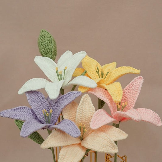 Hand crocheted lilies