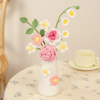 compare product Handmade flowers + ceramic vase
