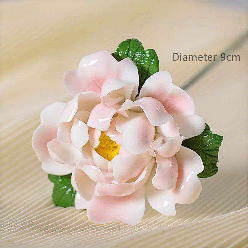 Ceramic handmade porcelain flower art decoration home living room decoration