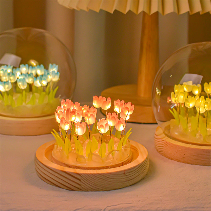 Handmade Glass Tulip Night Light-20 flowers
