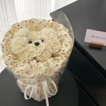 compare product Carnation puppy bionic bouquet finished product