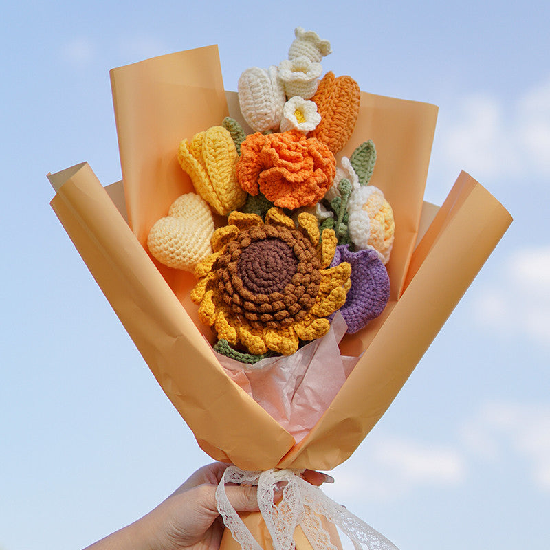 Handmade Knitted Sunflower Bouquet