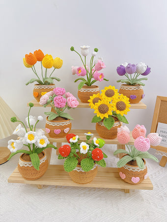 compare product Crochet Tulip Flower Pot