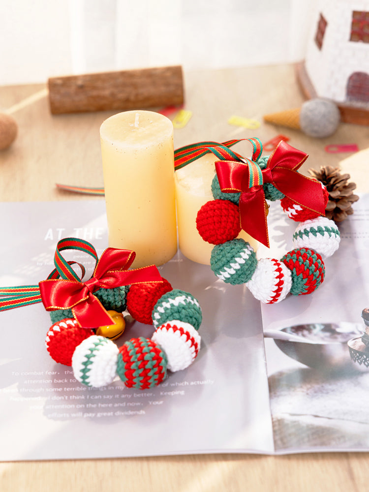 Christmas Fur Ball Wreath