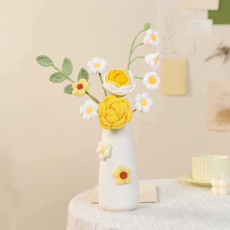Handmade flowers + ceramic vase