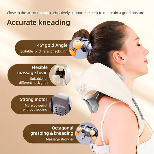 Wireless Neck And Back Shiatsu Kneading Massager