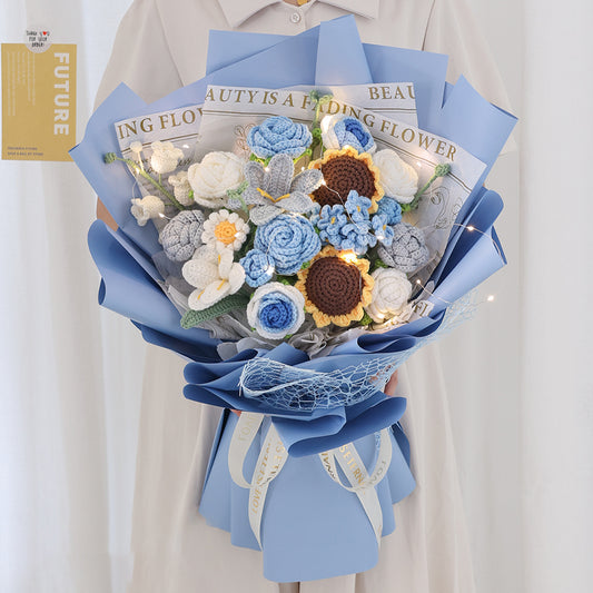 Hand Crocheted Sunflower Rose Bouquet