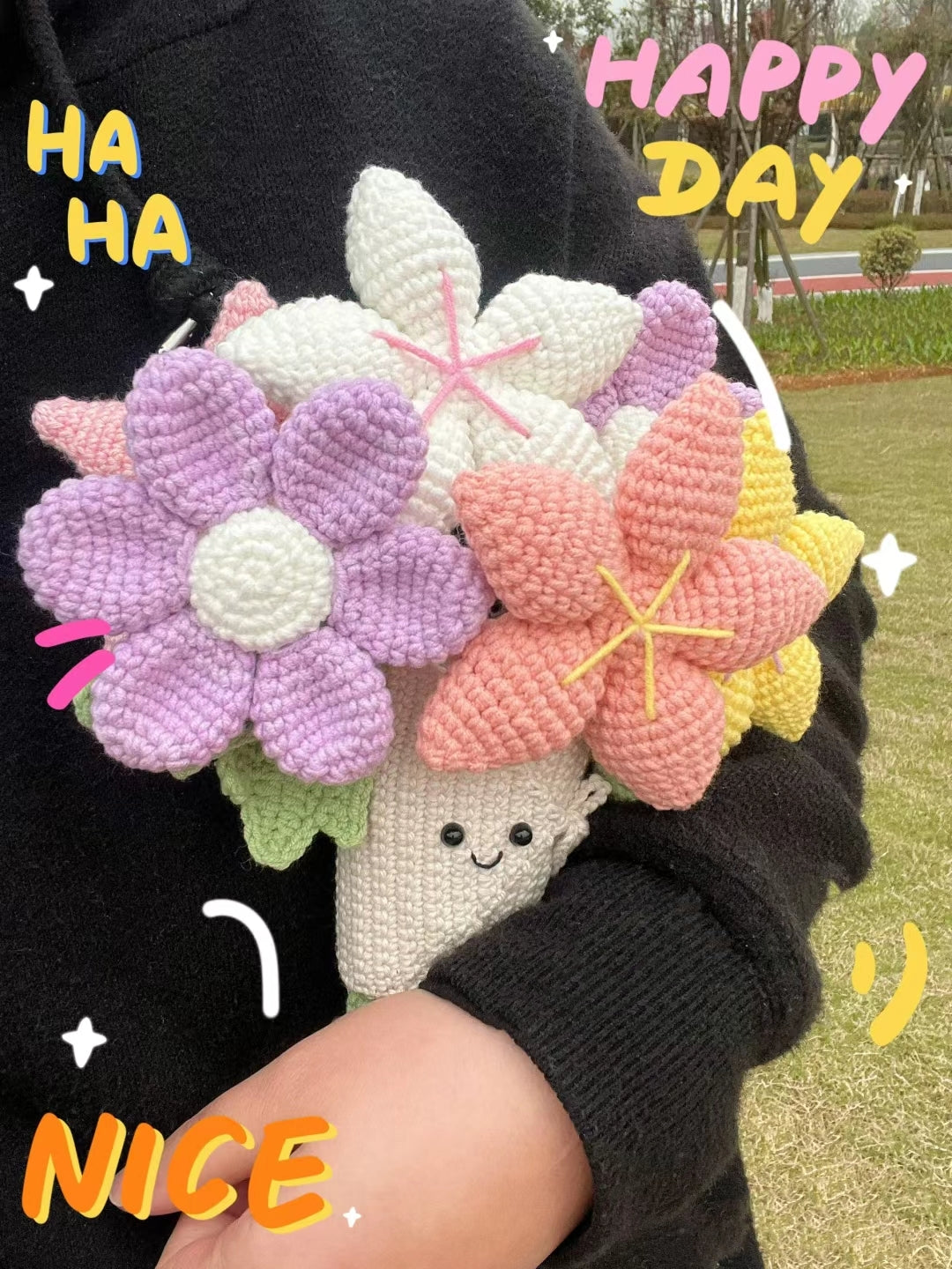 Hand-crocheted jelly*at bouquet