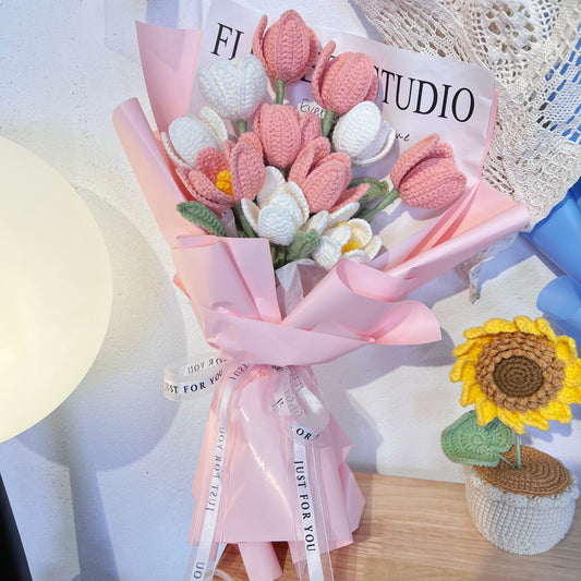 Hand-woven tulip bouquet