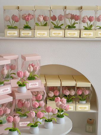 compare product Hand-woven tulip flower pot