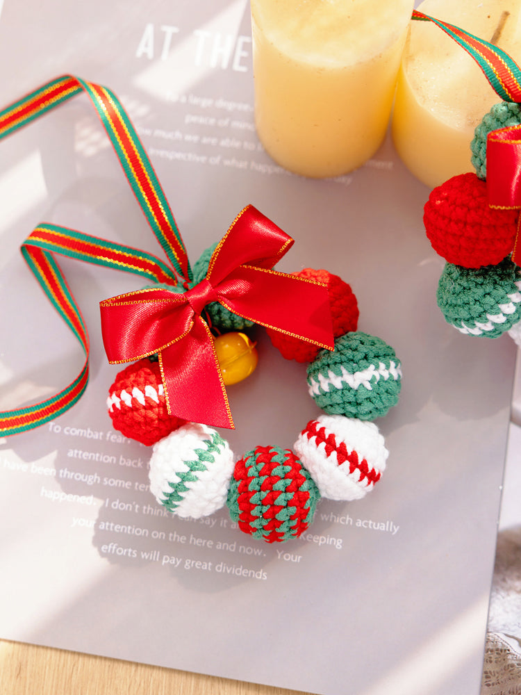 Christmas Fur Ball Wreath