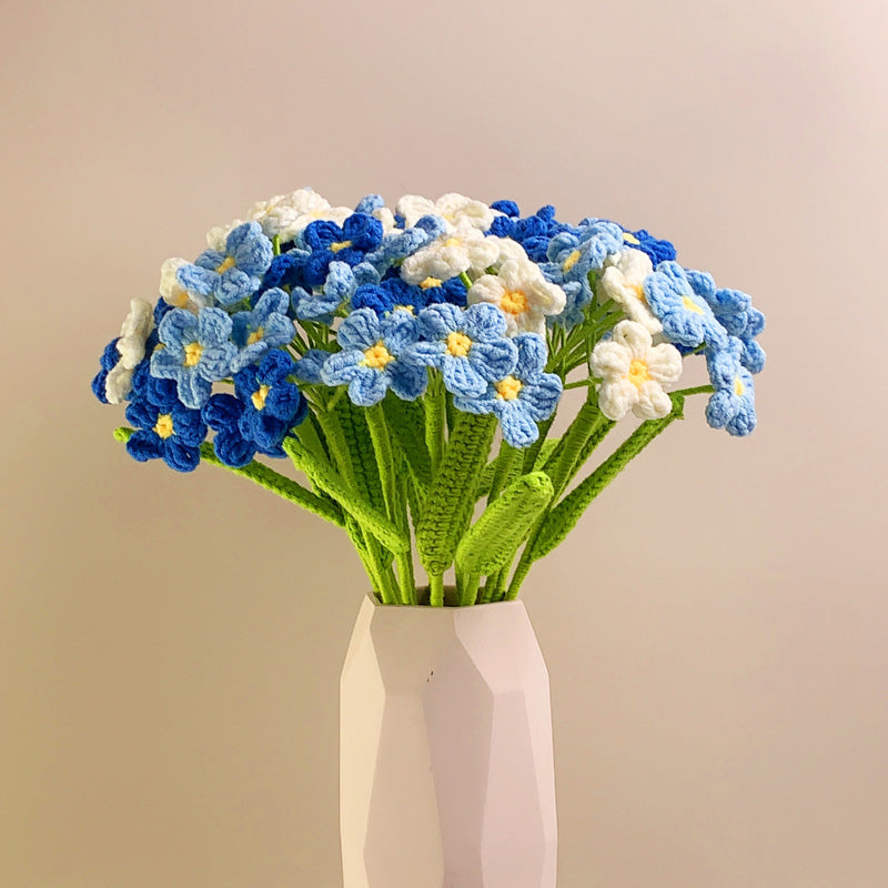 Handwoven forget-me-not flowers