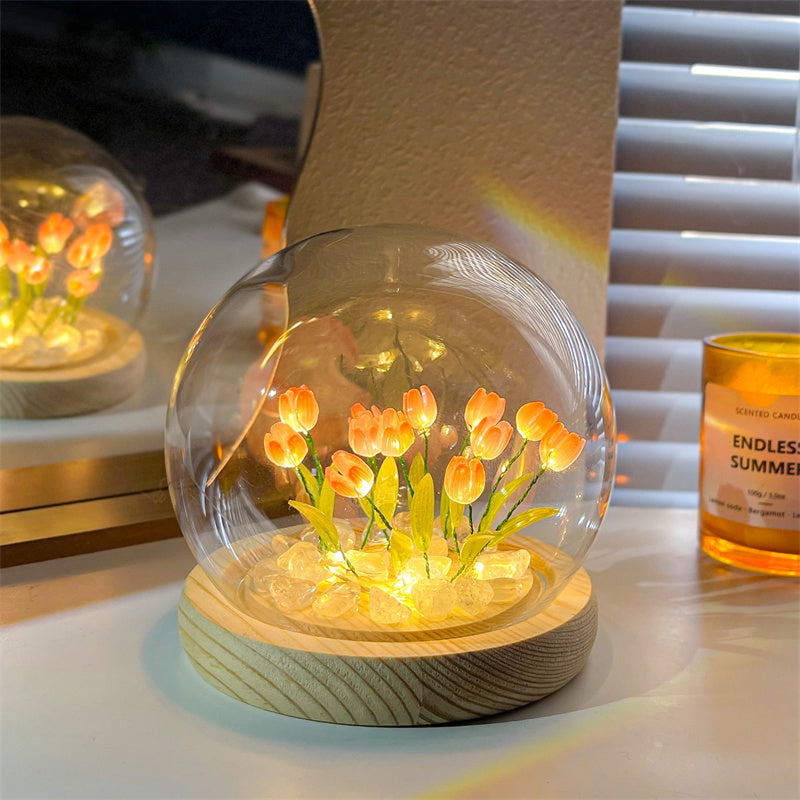 Handmade Glass Tulip Night Light-20 flowers