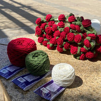 Hand-crocheted floral blanket