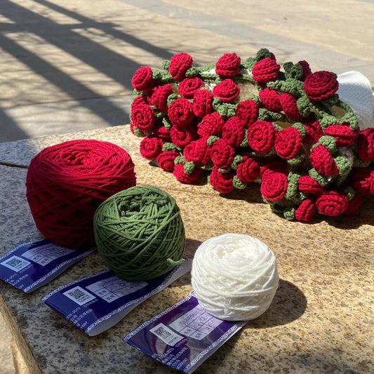 Hand-crocheted floral blanket