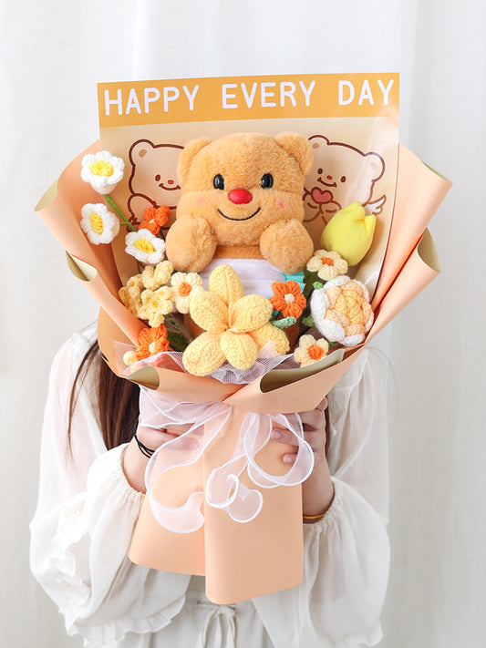 Doll mix and match hand-crocheted bouquet