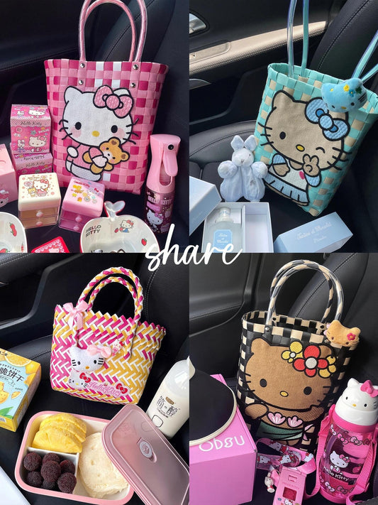 kitty woven bag