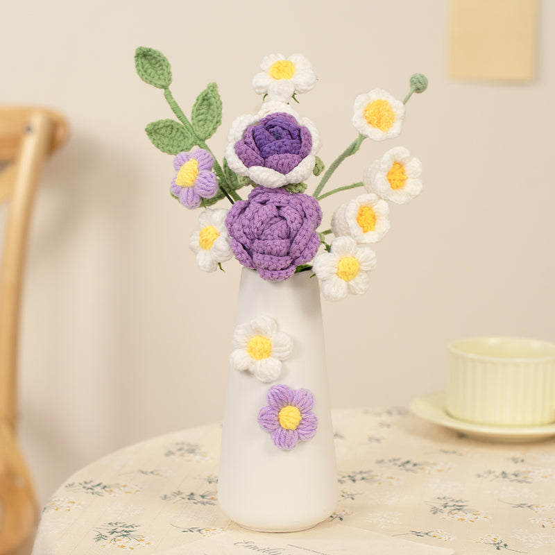 Handmade flowers + ceramic vase