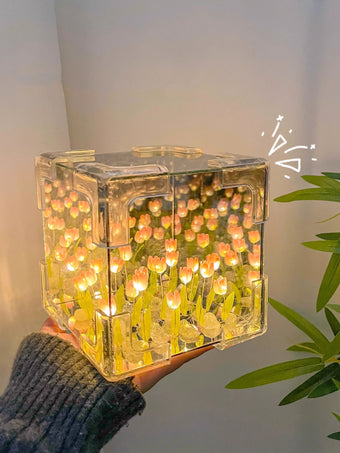 compare product Handmade Rubik's Cube Tulip Flower Sea Night Light