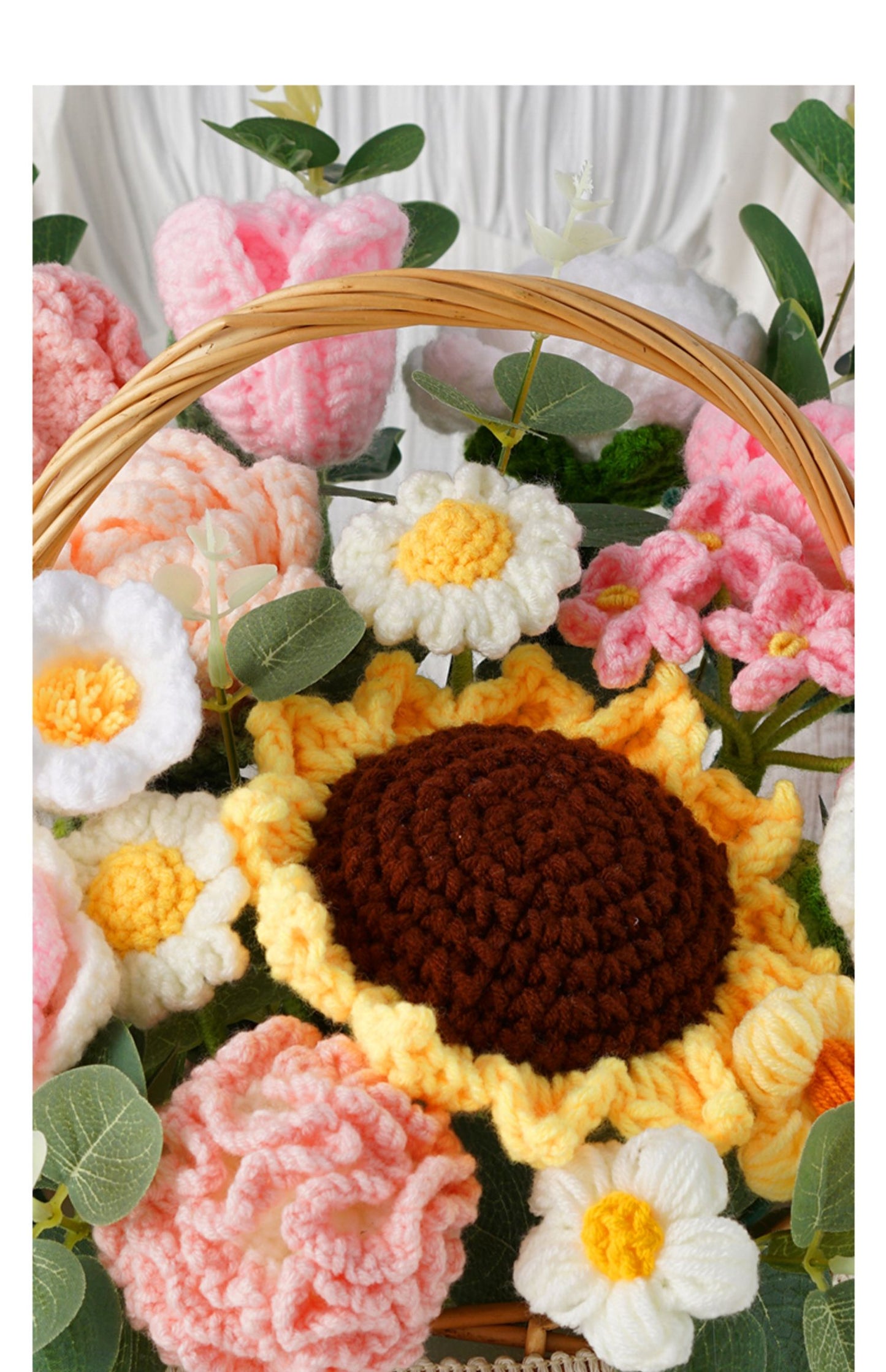 Hand Knitted Flower Basket