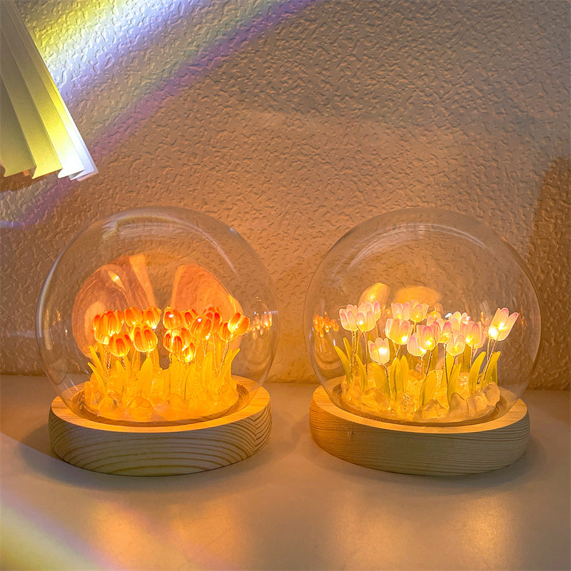 Handmade Glass Tulip Night Light-20 flowers