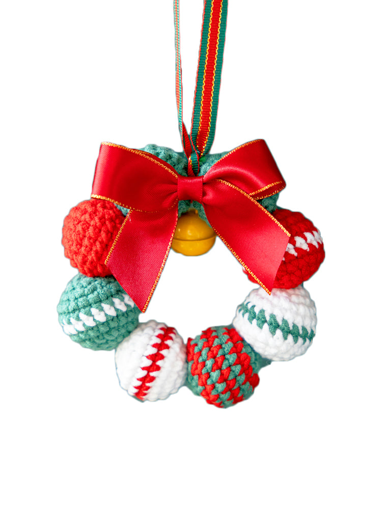 Christmas Fur Ball Wreath