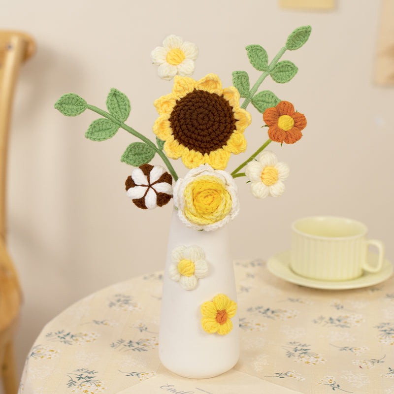 Handmade flowers + ceramic vase