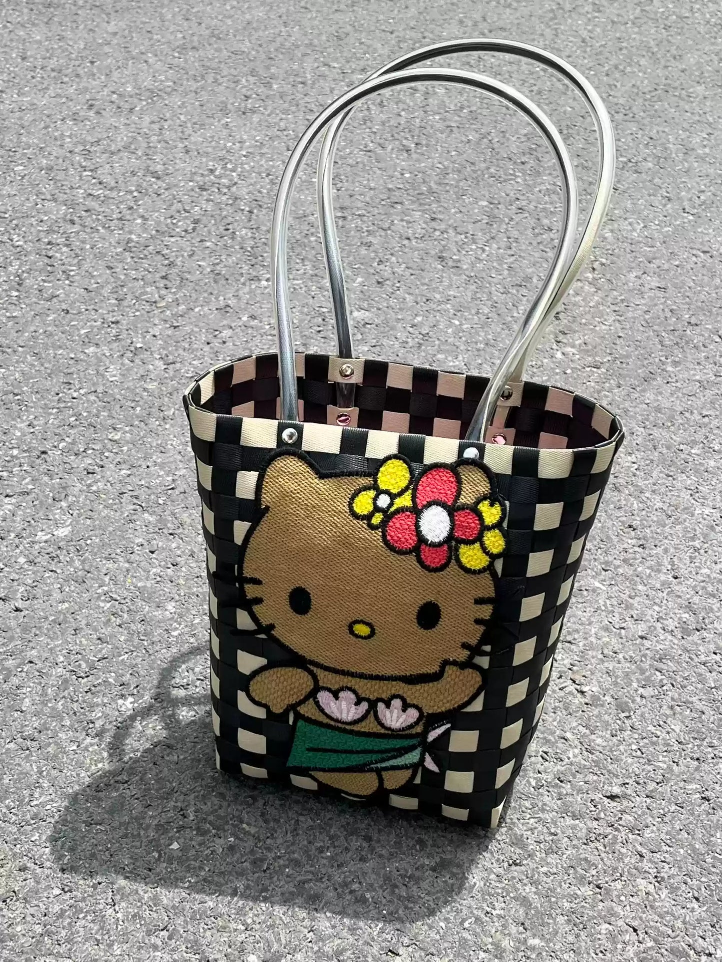 kitty woven bag
