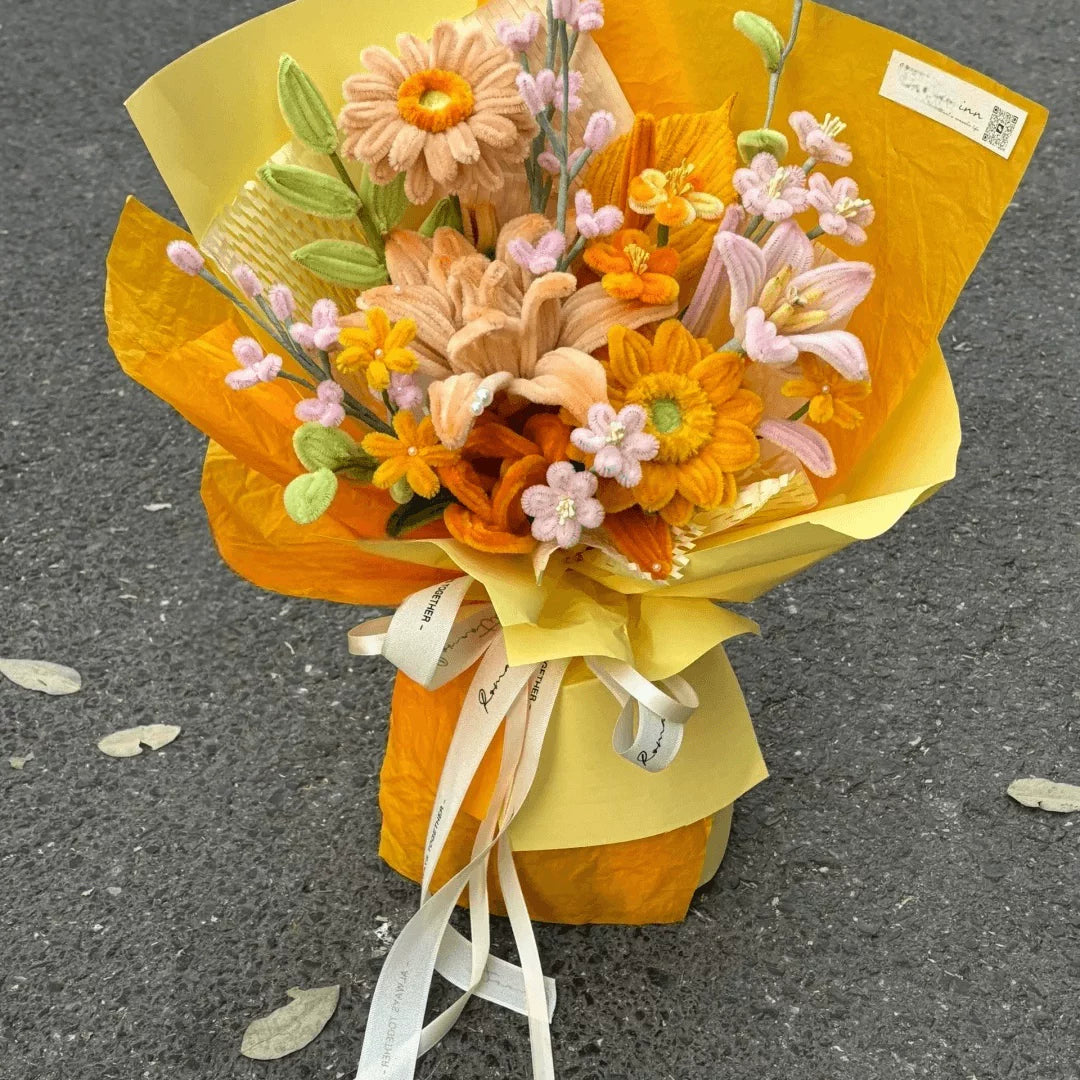 Handmade twisted wire flower bouquet