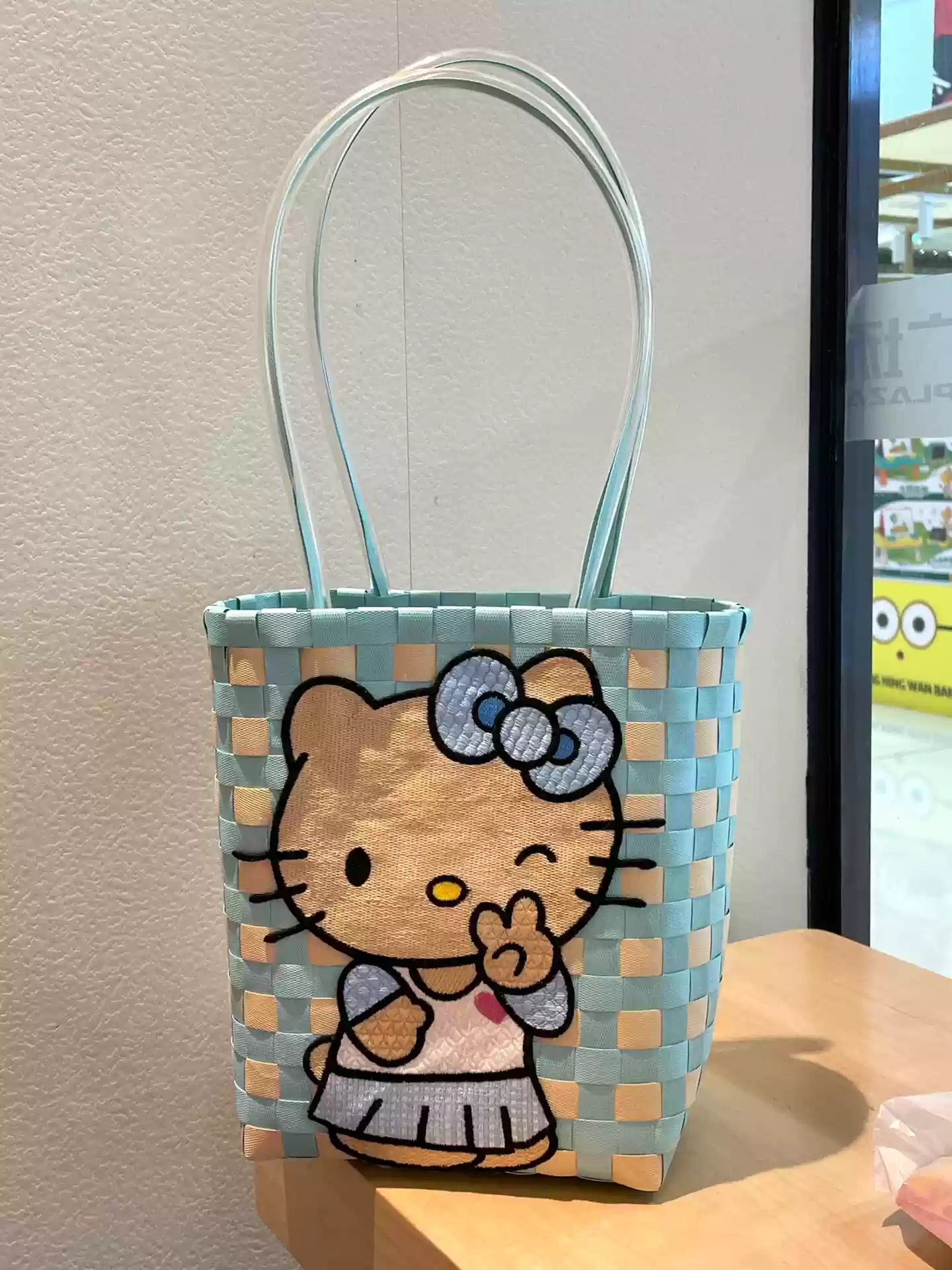 kitty woven bag