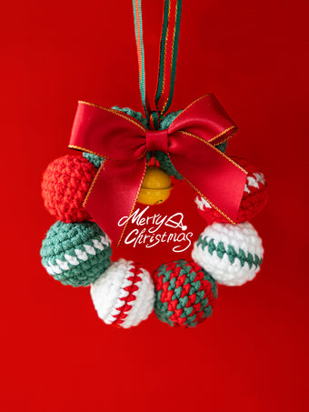 compare product Christmas Fur Ball Wreath