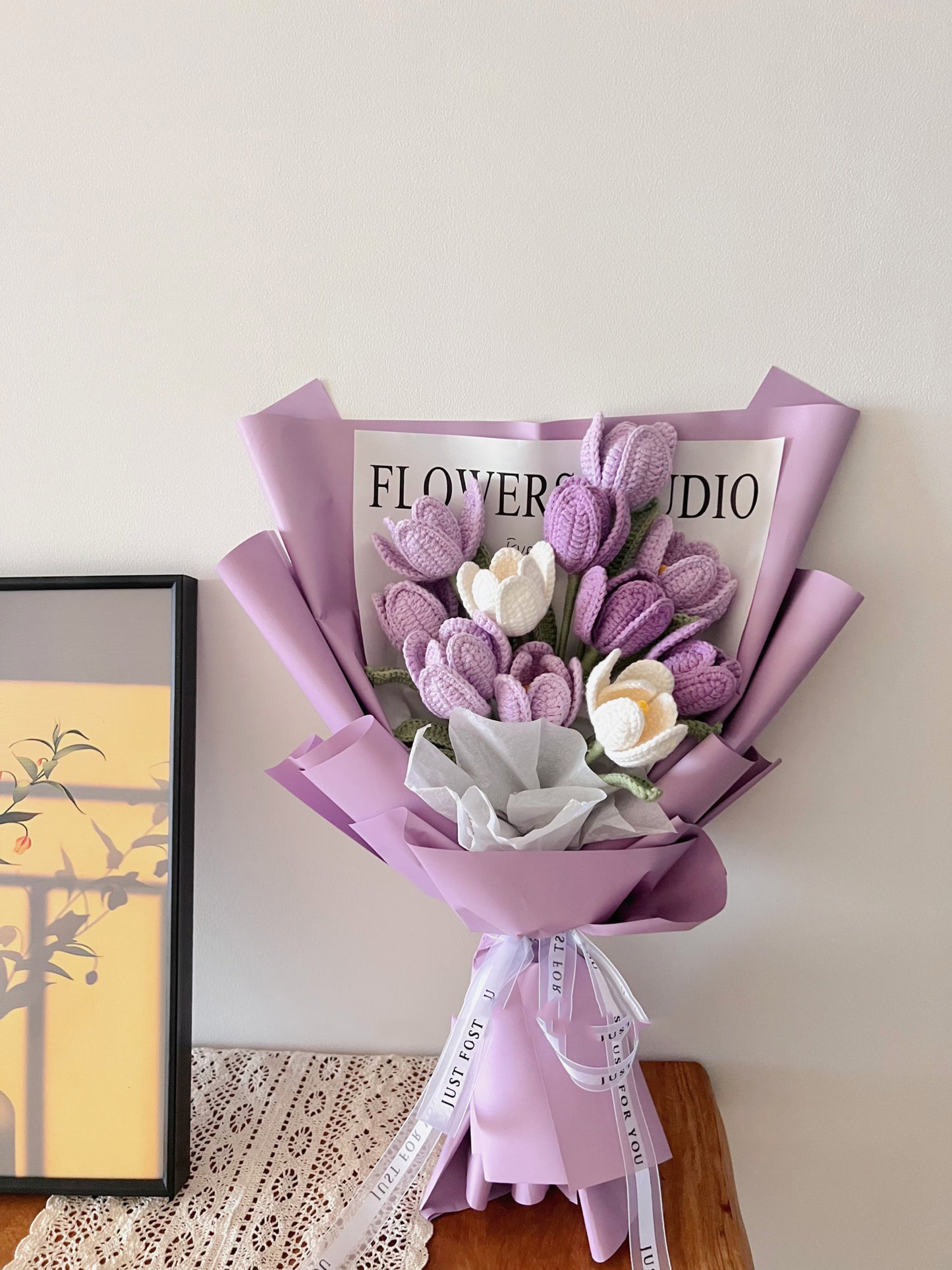 Hand-woven tulip bouquet