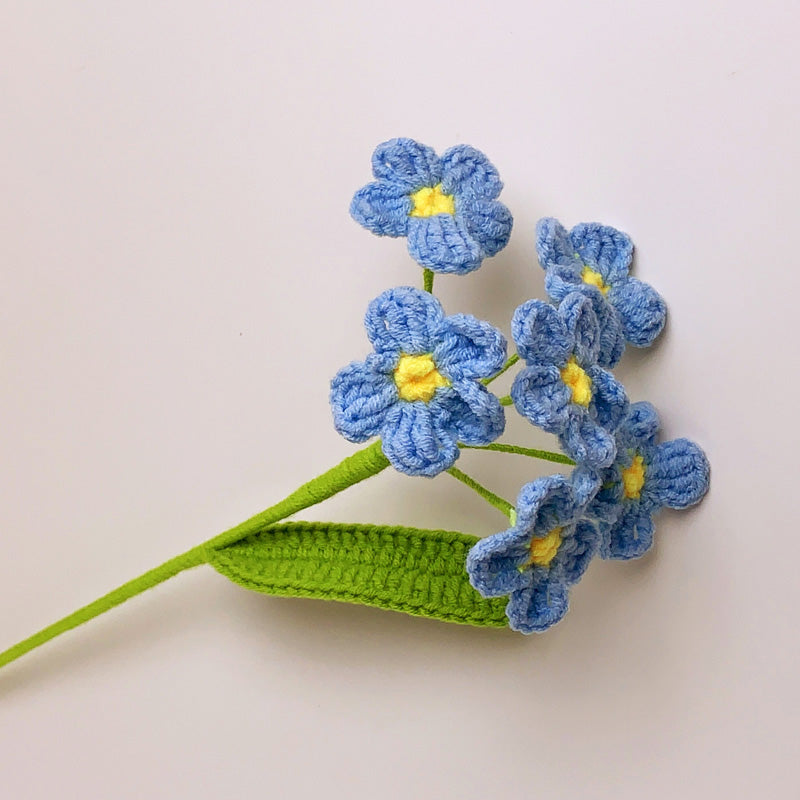 Handwoven forget-me-not flowers