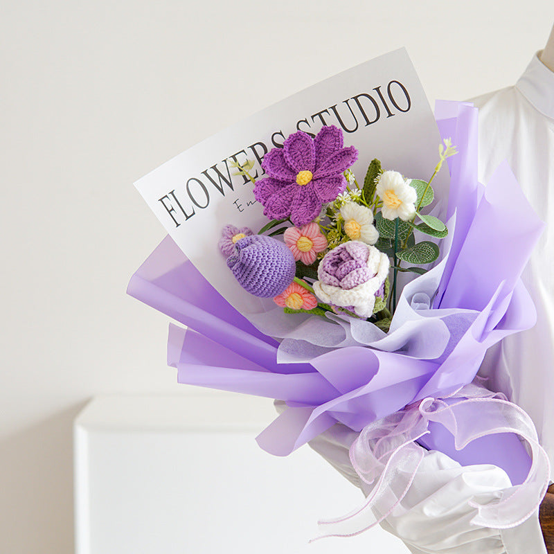 Hand Knitted Cosmos bipinnatus Mixed Bouquet