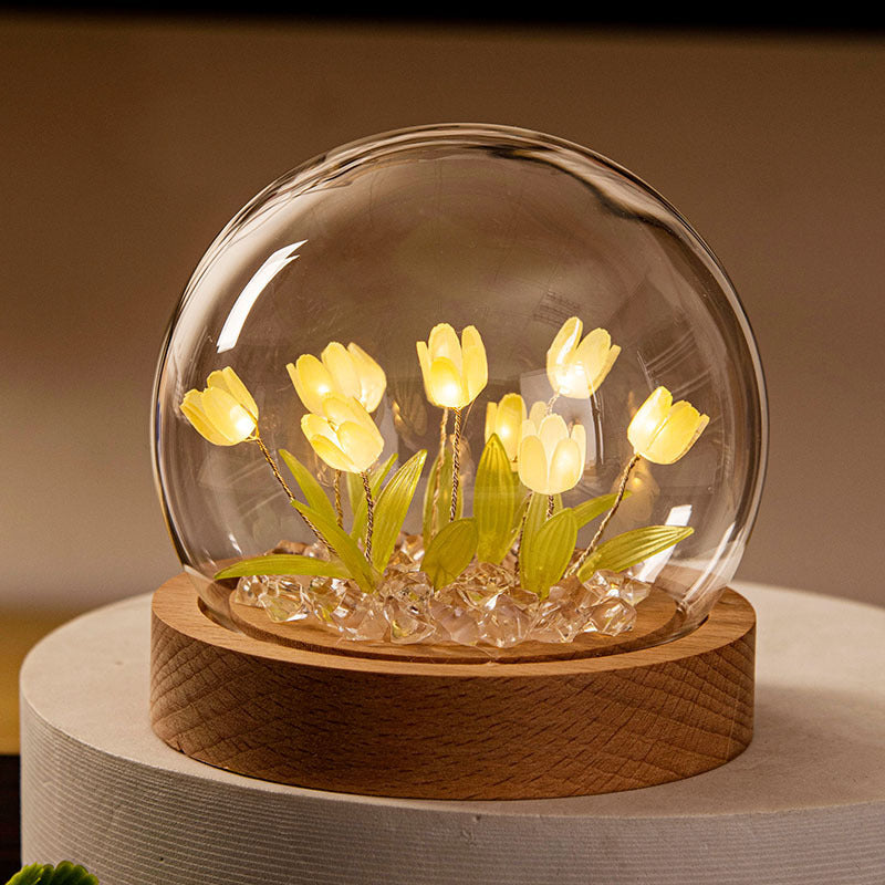 Handmade Glass Tulip Night Light-5/10 flowers
