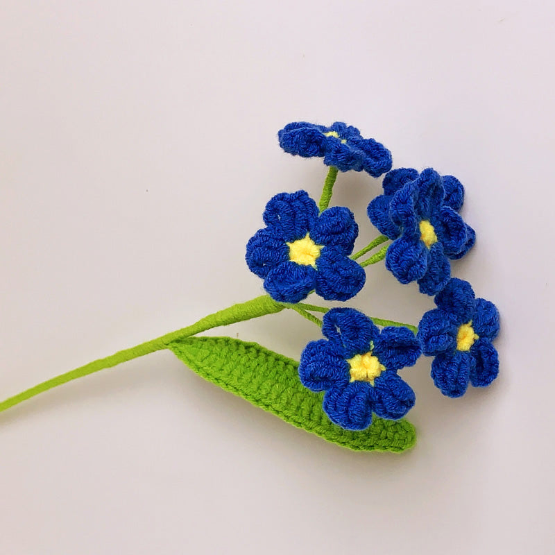 Handwoven forget-me-not flowers