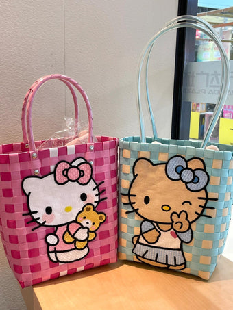 compare product kitty woven bag