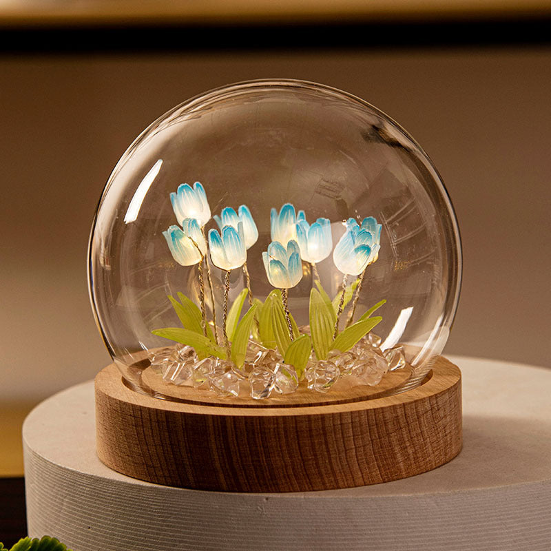 Handmade Glass Tulip Night Light-5/10 flowers