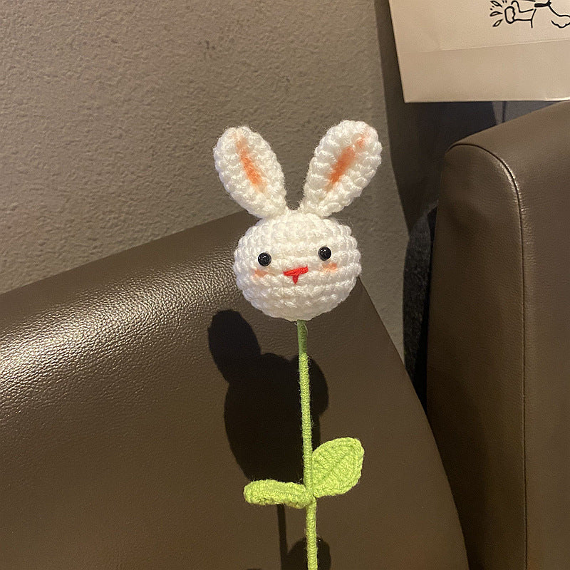 Hand Knitted Bunny Carrot Bouquet